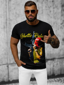 Juodi vyriški marškinėliai OZONEE O/T129/3