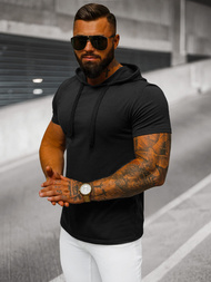 Juodi vyriški marškinėliai OZONEE JS/8T89/3