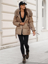 Smėlinis moteriška striukė OZONEE JS/16M9206/62