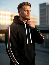 Juoda vyriškas džemperis su gobtuvu OZONEE JS/8B1731/3