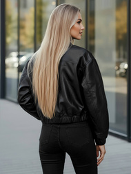 Juoda Moteriška Odinė Striukė OZONEE JS/11Z8281