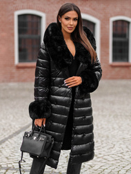 Juodi moteriška paltas OZONEE JS/5M3160/392Z