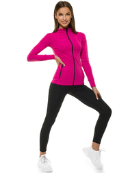 Tamsiai rožinė moteriška džemperis OZONEE JS/HD151/19