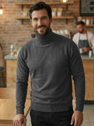 Grafitinis vyriškas megztinis OZONEE JS/59B3603/5