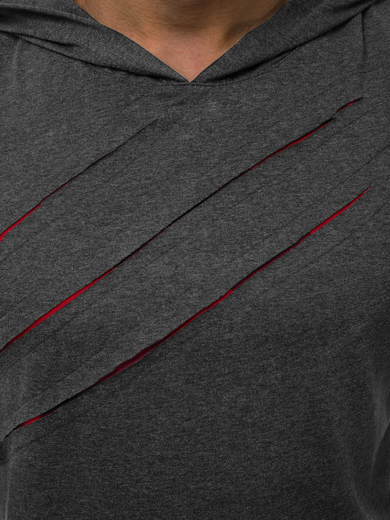 Grafitiniai vyriški marškinėliai su gobtuvu OZONEE O/1254Z