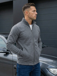 Tamsiai-pilkas vyriškas džemperis su užtrauktuku OZONEE JS/2002Z