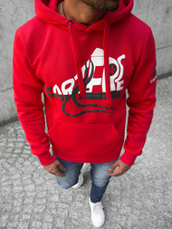 Raudona vyriškas džemperis su gobtuvu OZONEE JS/Y10005