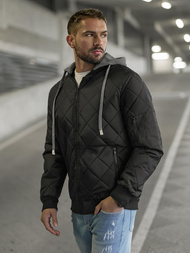 Juoda vyriška striukė OZONEE JS/8M986/392Z