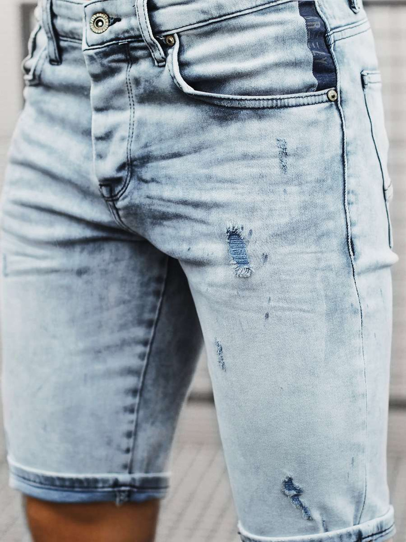 Šviesiai-Mėlyni Vyriški džinso šortai OZONEE B/55109