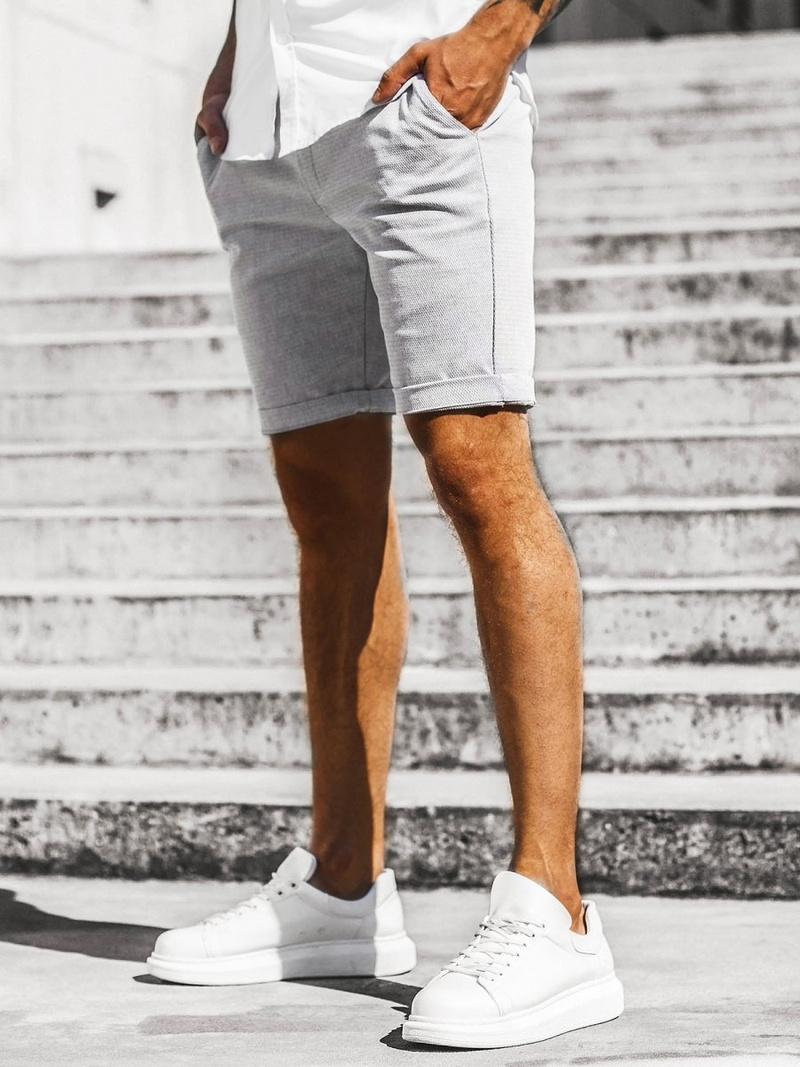 Pilki vyriški chino šortai OZONEE DJ/1007