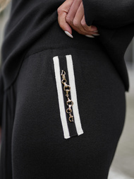 Juodas moteriškas sportinis dviejų dalių kostiumas OZONEE JS/26C8801/3