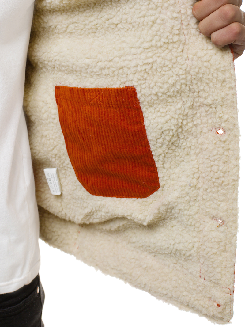 Oranžinė vyriška džinso striukė OZONEE JB/JP1179/3Z