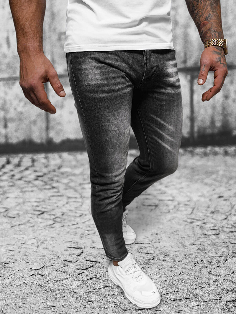 Juodi vyriški džinsai OZONEE NB/MP0199N