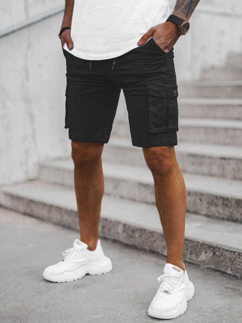Juodi vyriški chino šortai OZONEE T/BB70010/1