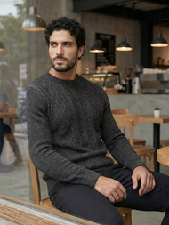 Grafitinis vyriškas megztinis OZONEE JS/59B3610/5