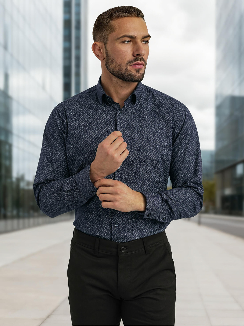 Granatinė vyriški marškiniai OZONEE V/V186