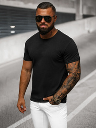 Juodi vyriški marškinėliai OZONEE O/T1277/3