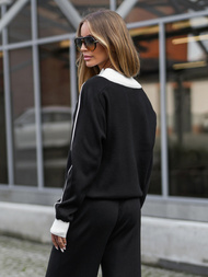 Juodas moteriškas sportinis dviejų dalių kostiumas OZONEE JS/26C8805/3