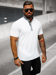 Balta vyriški polo marškinėliai OZONEE O/DA803