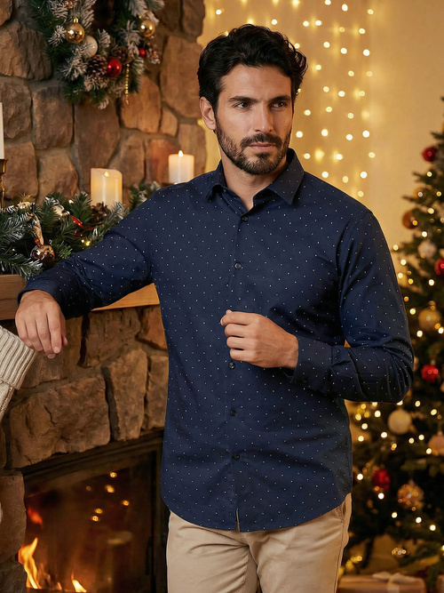 Granatinė vyriški marškiniai OZONEE V/V181Z