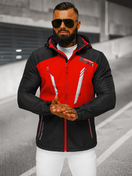 Juodai-Raudona vyriška softshelte striukė OZONEE JS/HH022/1C