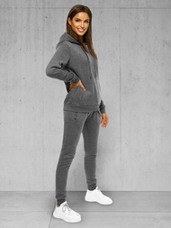 Grafitinis moteriškas sportinis dviejų dalių kostiumas OZONEE JS/CKW02