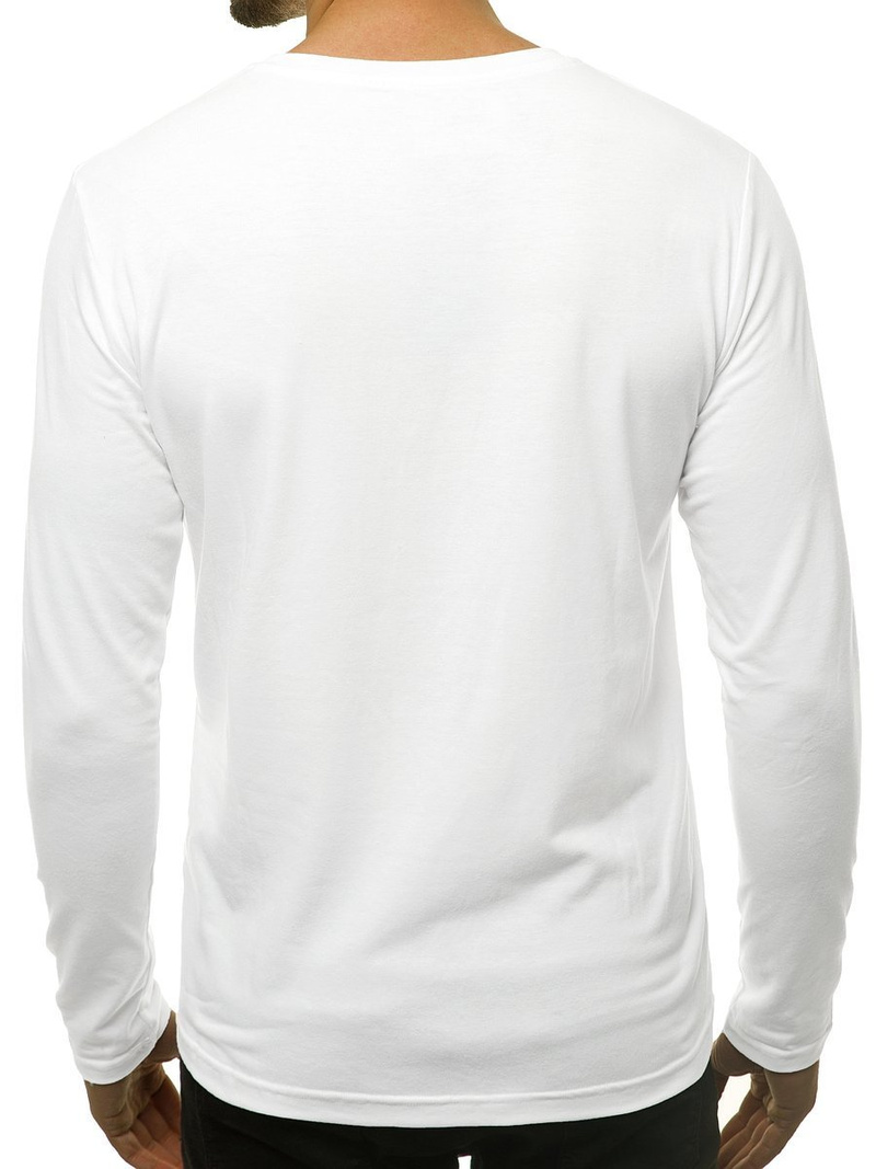 Balti vyriški marškinėliai ilgomis rankovėmis OZONEE JS/CX01