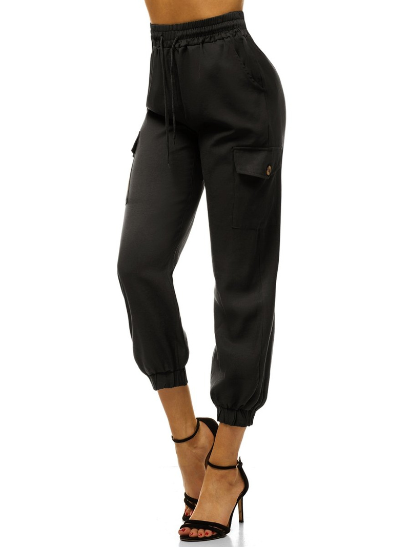 Juodos moteriškos jogger kelnės OZONEE O/HM003