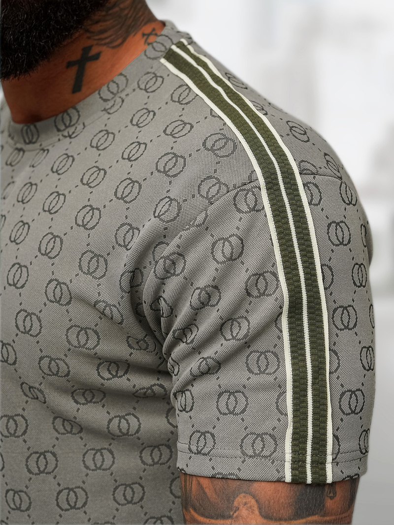 Tamsiai-pilkas vyriškas trumpas sportinio kostiumo komplektas OZONEE O/QQ1608AB