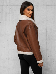 Ruda Moteriška Odinė Striukė OZONEE JS/11Z8176Z