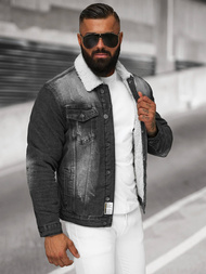 Juoda vyriška džinso šerpas striukė OZONEE NB/MJ513N