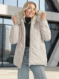Šviesiai-pilkas moteriška striukė OZONEE JS/16M9296/280