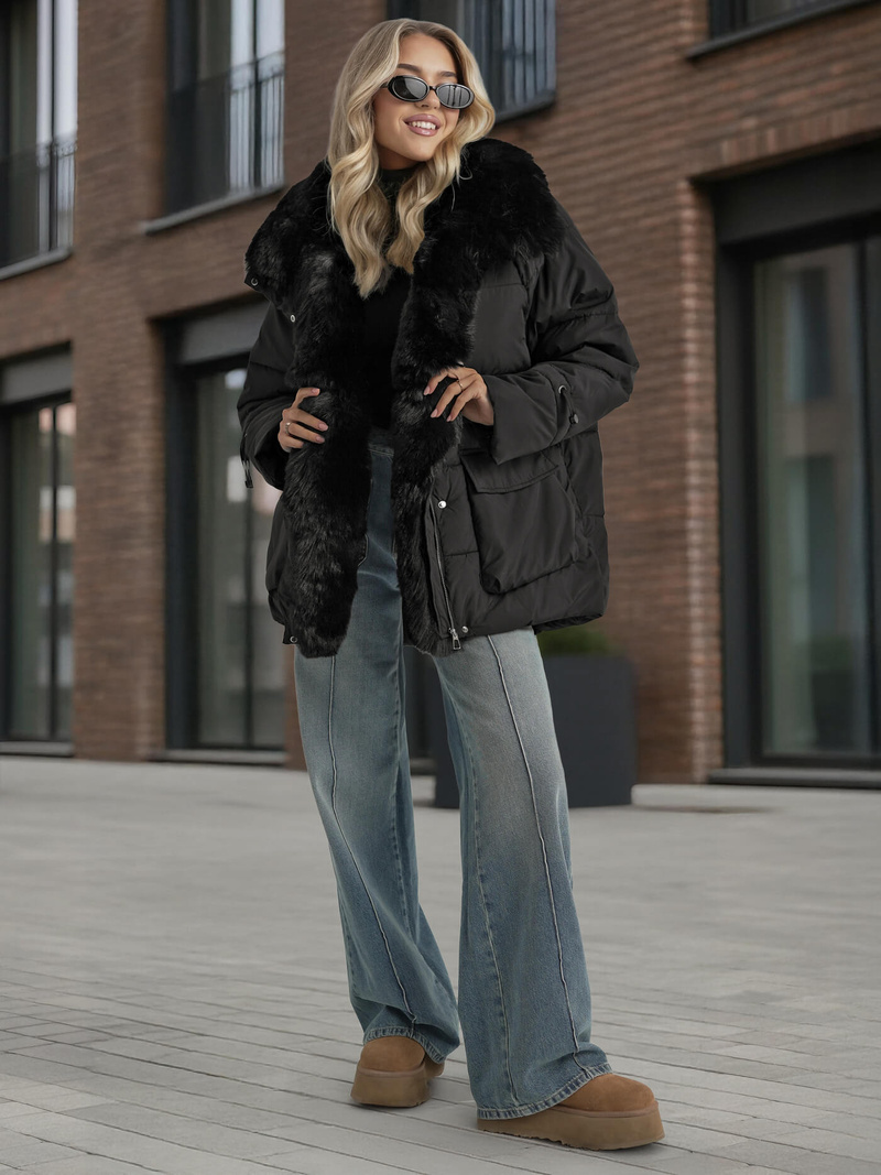 Juoda moteriška striukė OZONEE JS/16M9185/392