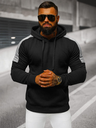 Juoda vyriškas džemperis su gobtuvu OZONEE JS/8B1311/3