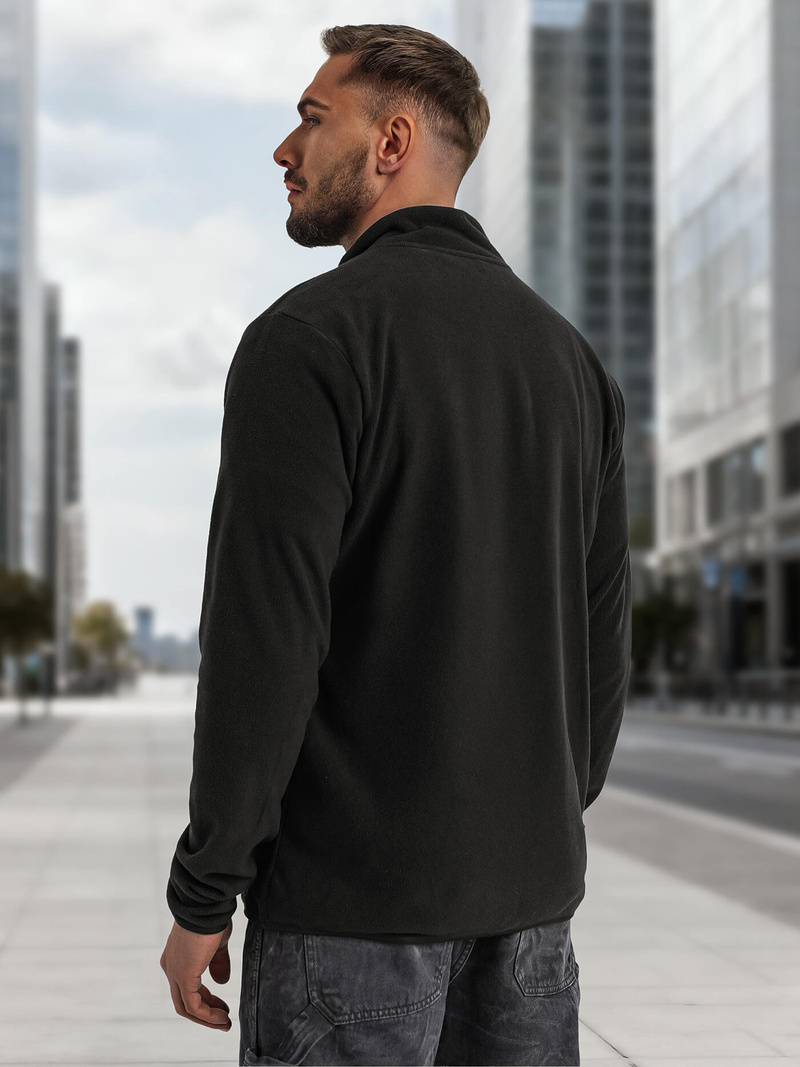 Juodas vyriškas džemperis su užtrauktuku OZONEE JS/HH016/3