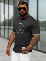 Juodi vyriški marškinėliai OZONEE O/QQ1535