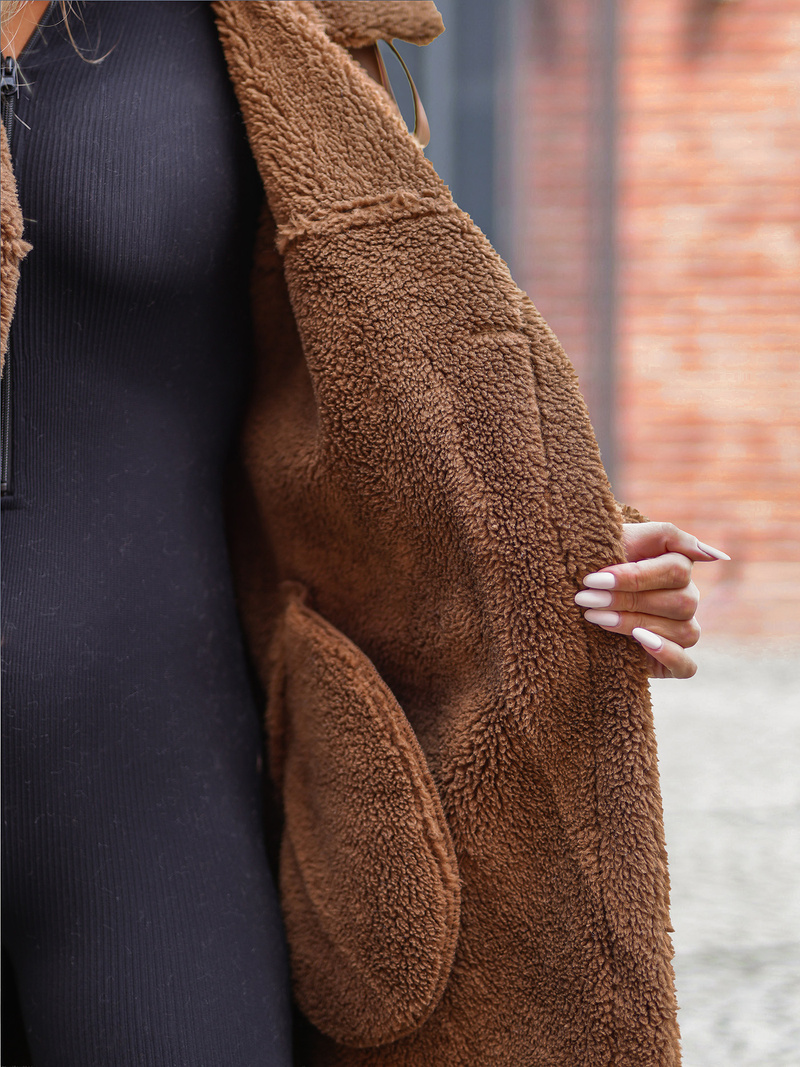 Camel moteriškas odinis paltas OZONEE JS/11Z8253