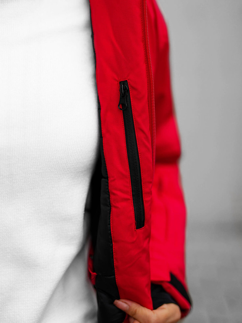 Raudona moteriška žieminė striukė OZONEE JS/HH012/5Z