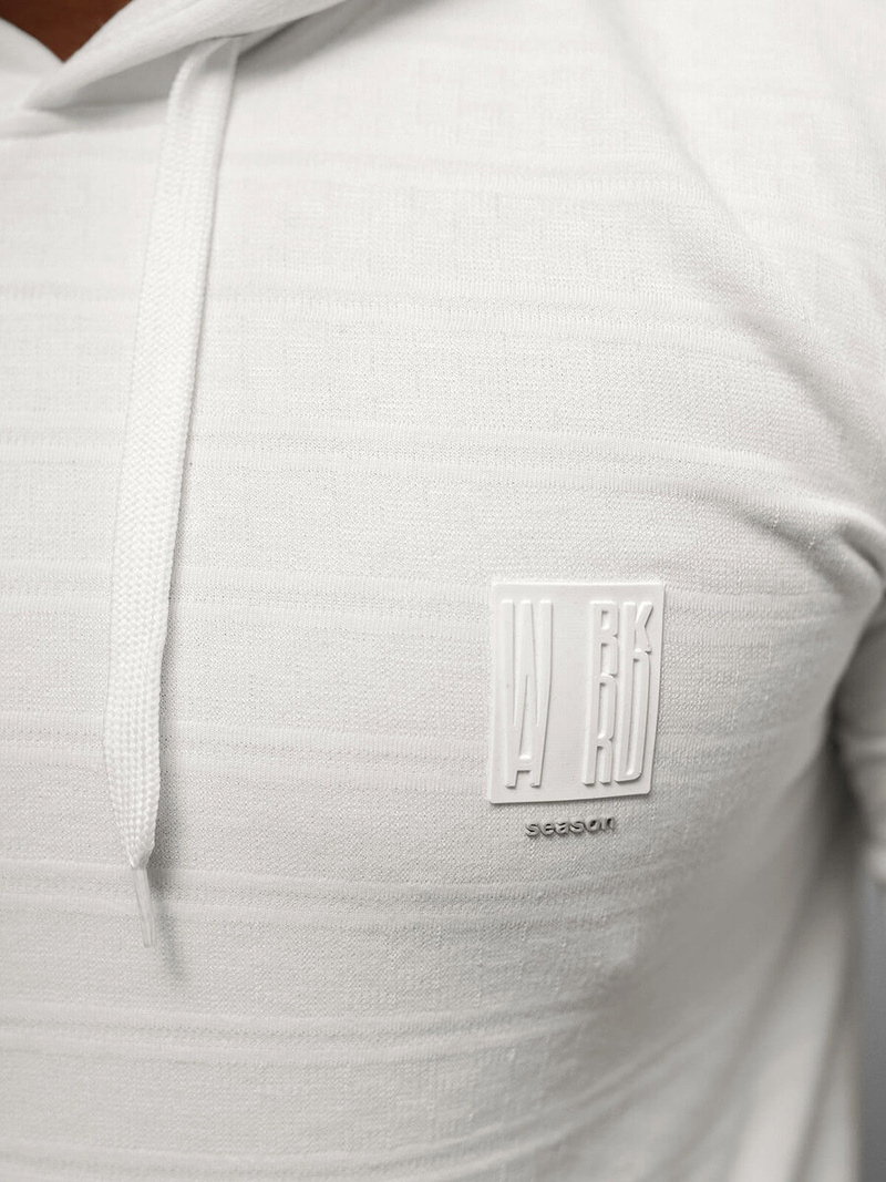 Ecru vyriškas džemperis su gobtuvu OZONEE O/TB2272