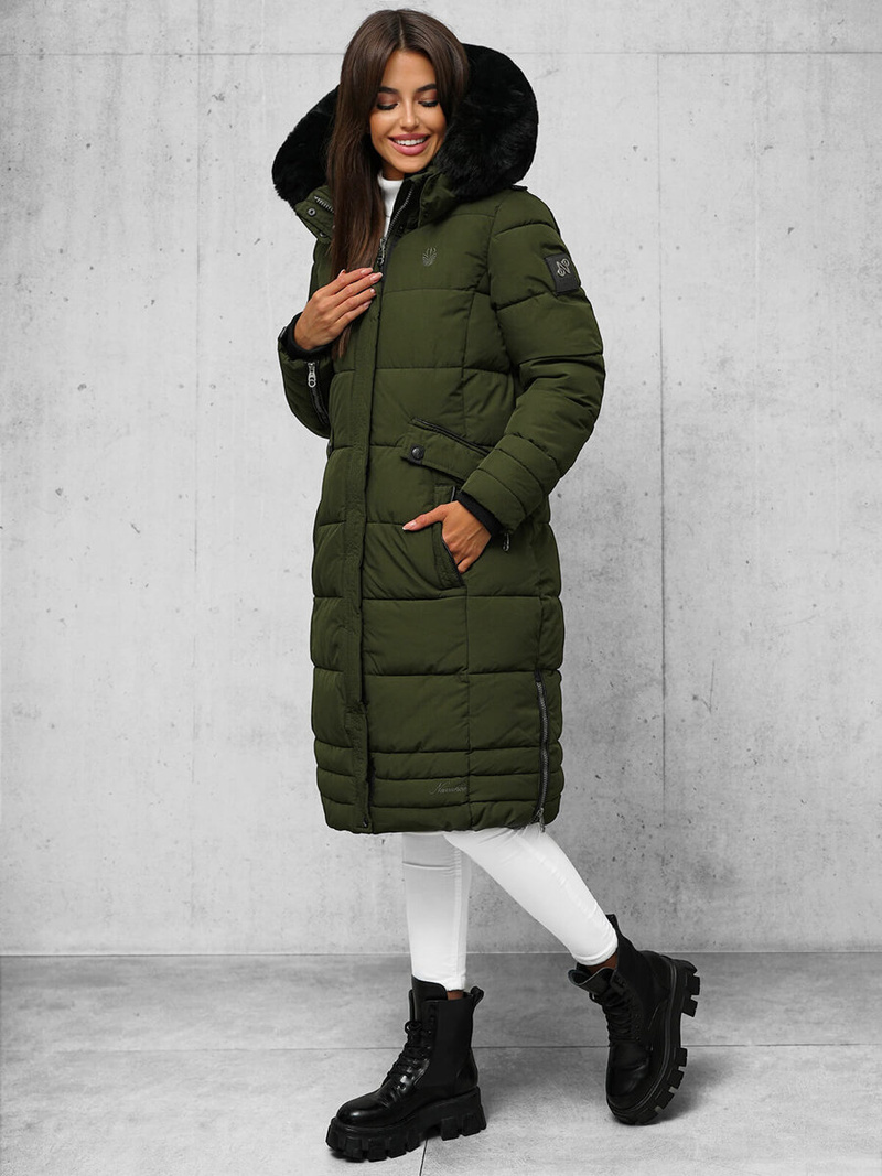 Rusvai žalsva moteriška striukė OZONEE O/W377