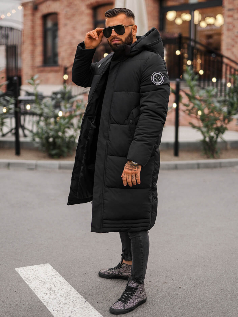 Juoda vyriška žieminė striukė OZONEE JS/19M1290/392