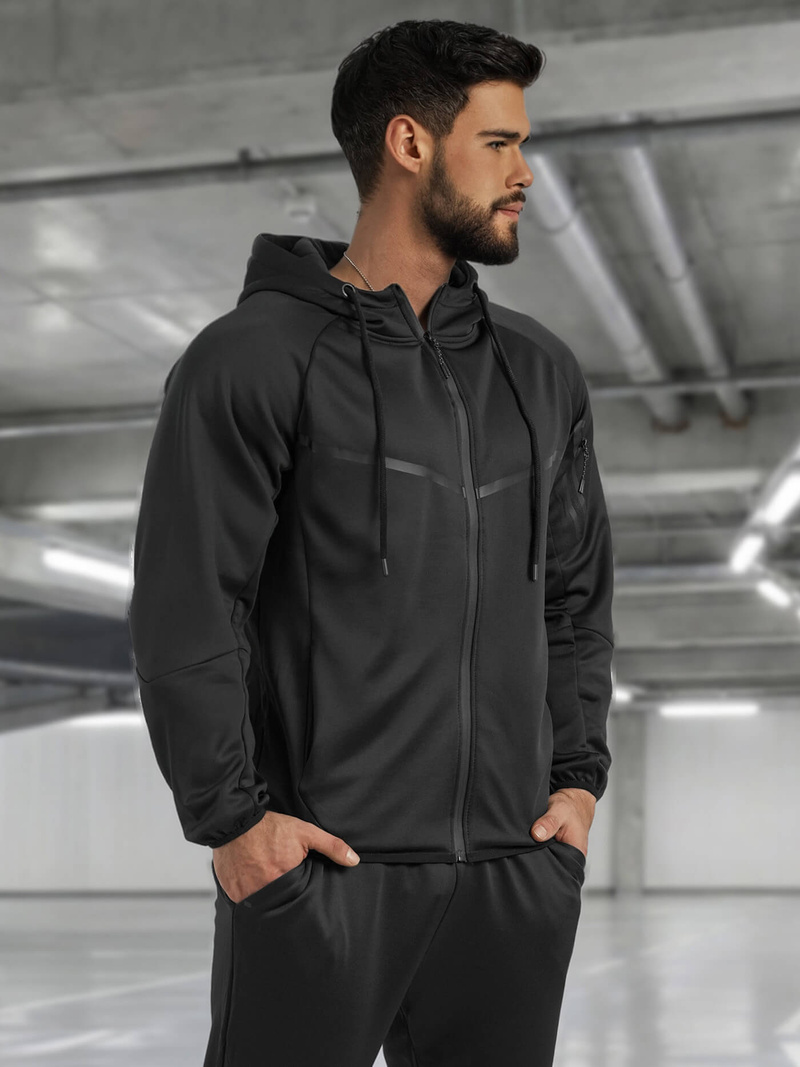 Juodas vyriškas sportinis kostiumas OZONEE JS/8C1966/3