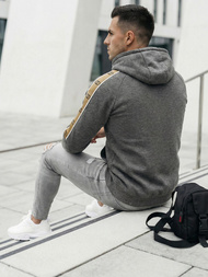 Grafitinis vyriškas džemperis su gobtuvu OZONEE JS/8B1730/5Z