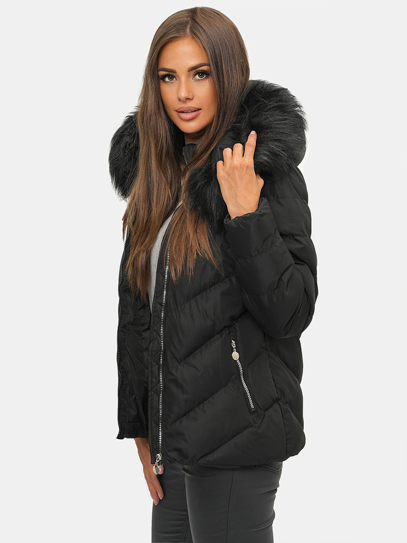 Juoda moteriška žieminė striukė OZONEE JS/M727/392