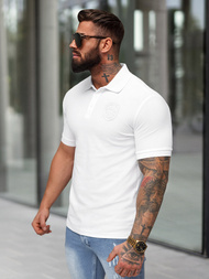 Balta vyriški polo marškinėliai OZONEE NB/MT3142