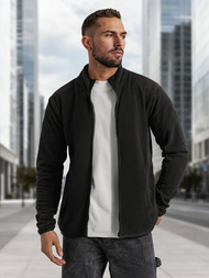 Juodas vyriškas džemperis su užtrauktuku OZONEE JS/HH016/3