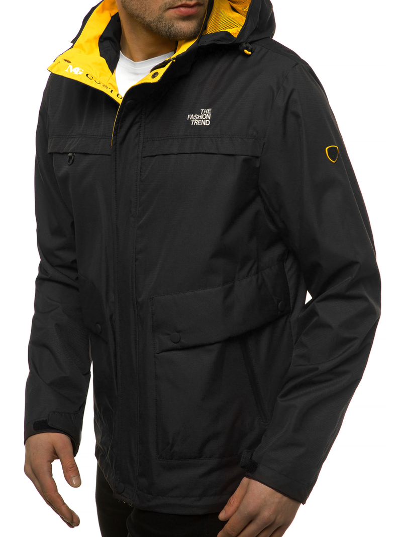 Pereinamojo laikotarpio juoda vyriška striukė OZONEE MG/2510