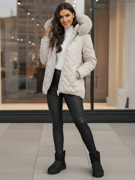 Šviesiai-pilkas moteriška striukė OZONEE JS/16M9296/280Z