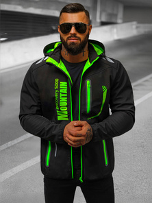 Juodai-Žalia vyriška softshell striukė OZONEE JS/HH026/1A