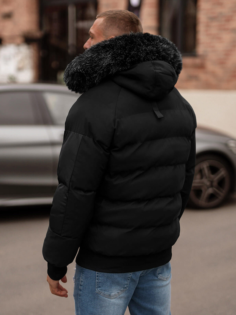 Juodi vyriška žieminė striukė OZONEE O/M798Z